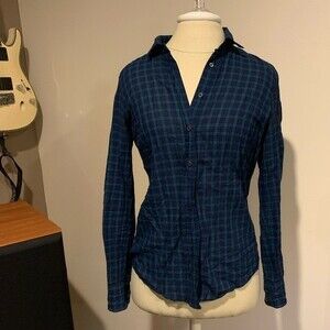 J Crew extra small button down. Lightweight in a blue and green plaid.
